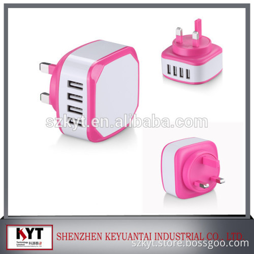 Interchangeable plug power adapter , H0T072 , EU, US.AU, UK USB wall charger